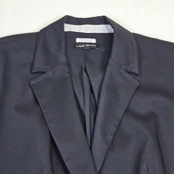 Lane Bryant Womens 16 Blazer Black Side Vent Classic Minimal Career Layer Preppy - Picture 8 of 16